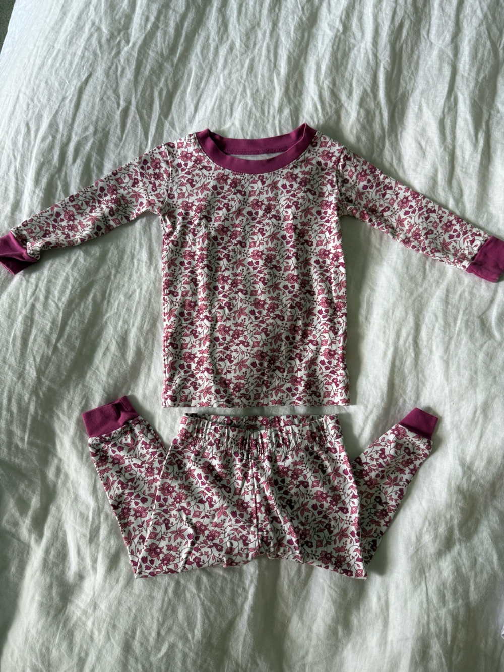 LAKE Girls' Floral Long-Sleeve Pajama Set - Magenta Floral